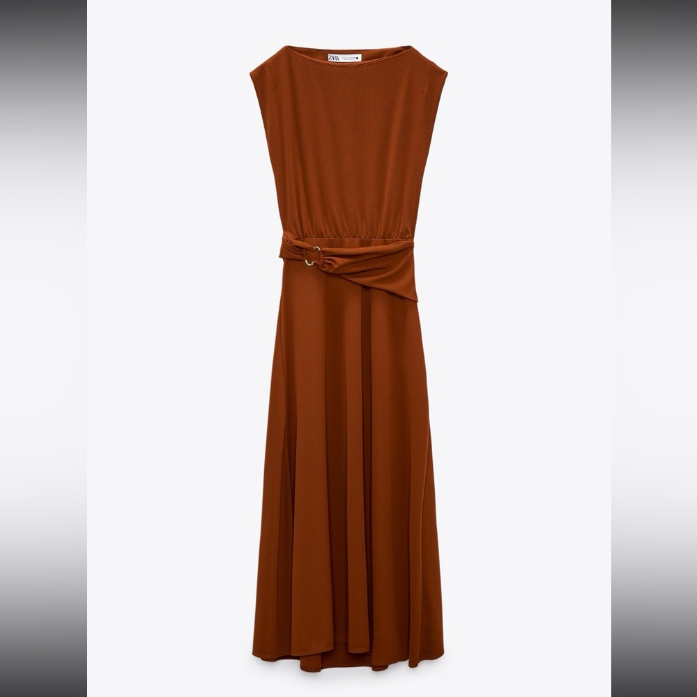 Zara Belted Midi Dress